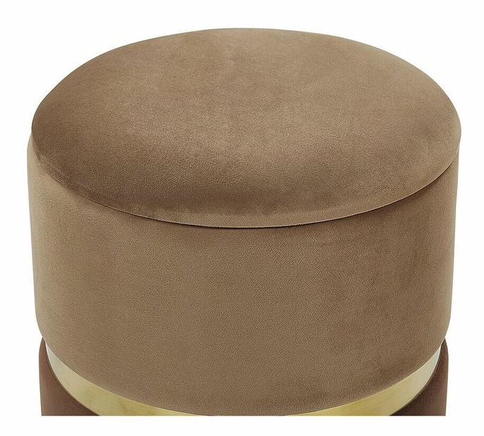 Set 2 buc. taburete WICHINE (stofă) (maro) (cu sp. depozitare)