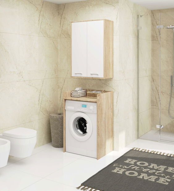 Dulap de baie suspendat Farid TYP 8 (Stejar sonoma + Alb)