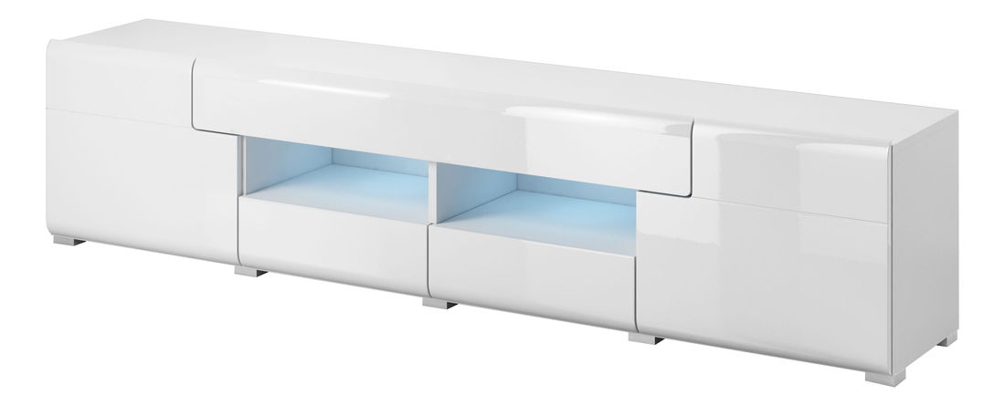 Masă TV Tamie Typ 40 (alb + alb lucios)