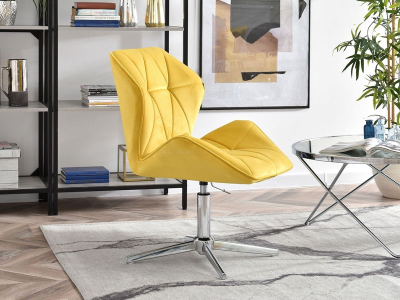 Fotoliu Velma S (galben + crom)