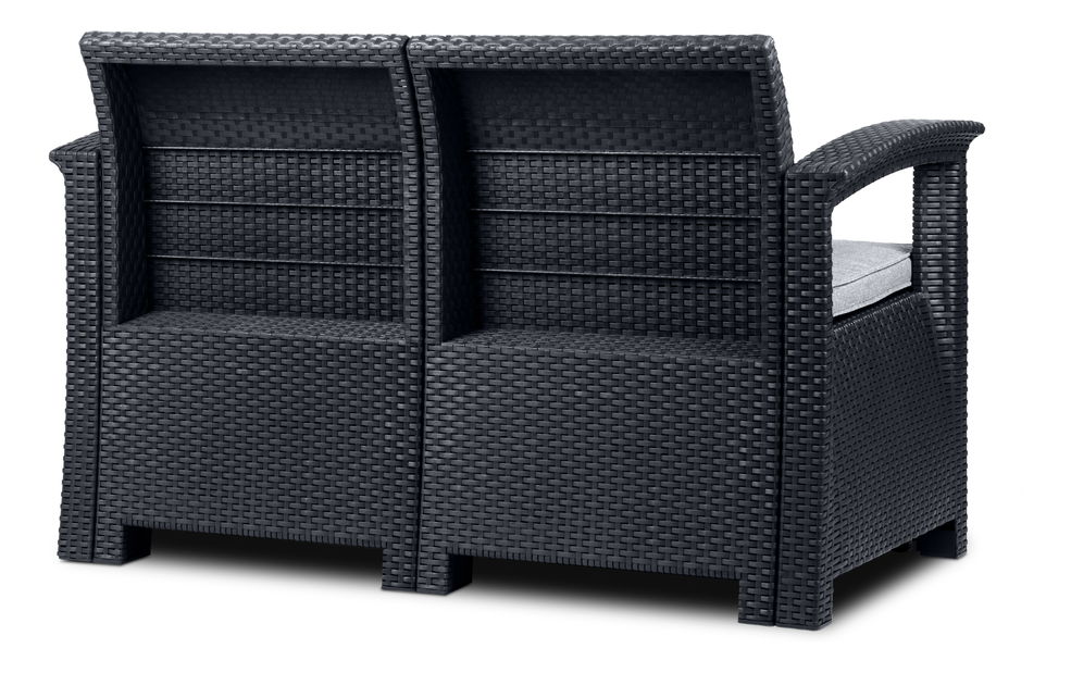 Set de grădină Nela 2 (gri închis) (pentru 4 persoane)