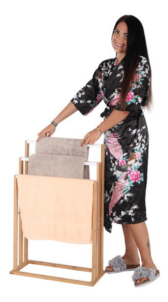 Držač za ručnike Kelum (bijela + bambus)