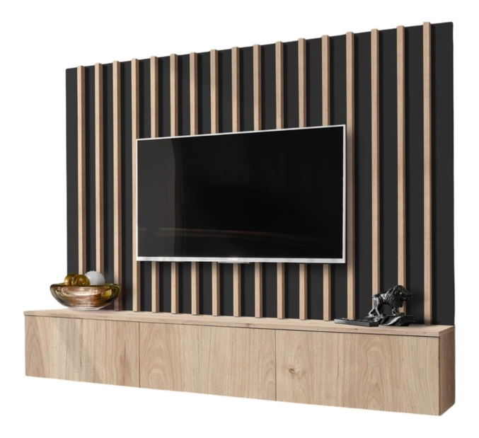 Obývacia stena Vertic (čierna + hikora jackson)