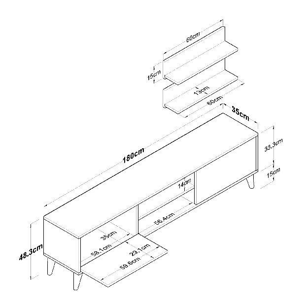 Mobilier living Martha 1043 (Alb + Nuc)