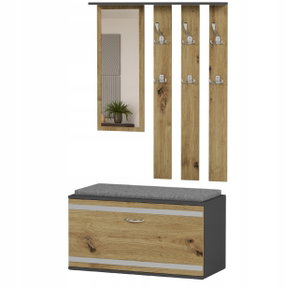 Előszoba szett Vitilla (antracit + artisan) (tükörrel)