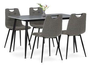 Jedálenský set Atribuirles (sivý mramor + sivá) (pre 4 osoby)