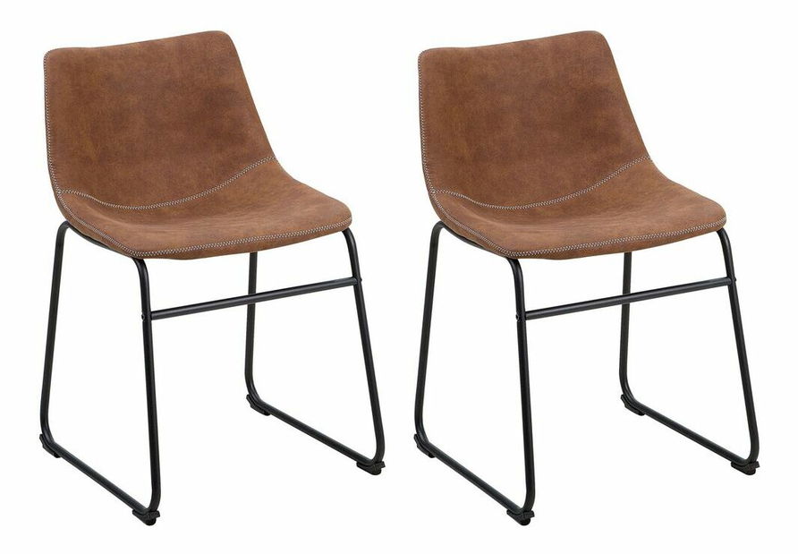 Set 2 buc. scaune pentru sufragerie Basta (maro auriu)