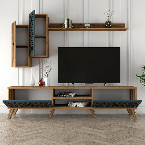 Mobilier living Clara (Nuc + Albastru)