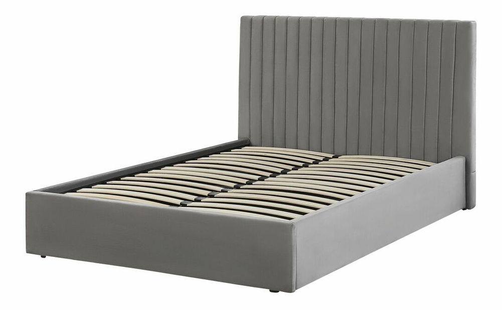 Franciaágy 140 cm Vissarion (kék) (ágyráccsal és tárolóhellyel)