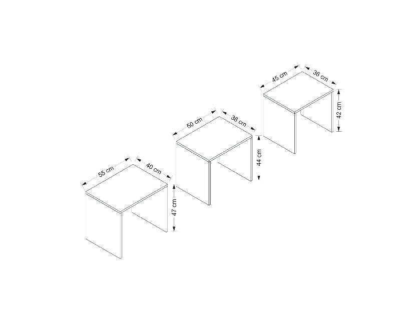 Set 3ks. konferenčných stolíkov Naleta 1 (orech)