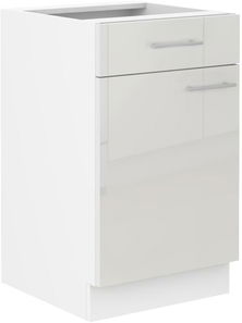 Dulap inferior de bucătărie Lavera 50 D 1F 1S BB (Cadru: alb + front: alb lucios)