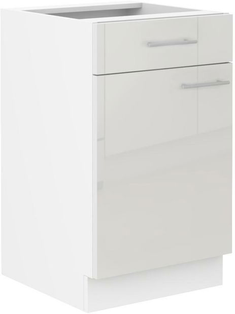 Dulap inferior de bucătărie Lavera 50 D 1F 1S BB (Cadru: alb + front: alb lucios)