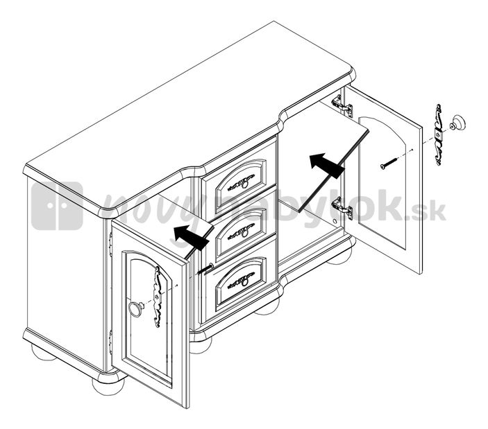 Komód Bawaria DKOM 2D3S/135