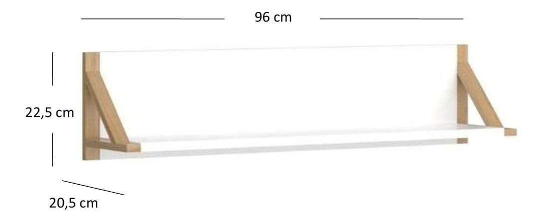 Poliță 95 cm Berry (alb)