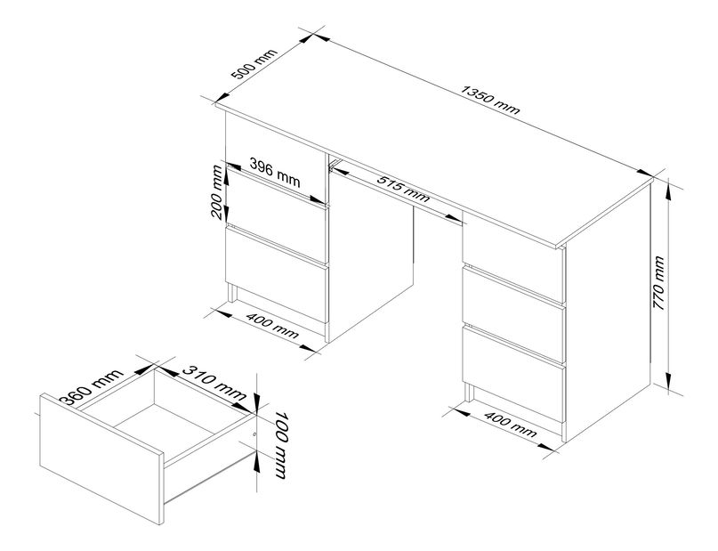 PC stolić Behati (bijela + metalni sjaj)