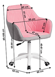 Irodai szék Senta (rózsaszín + szürke)