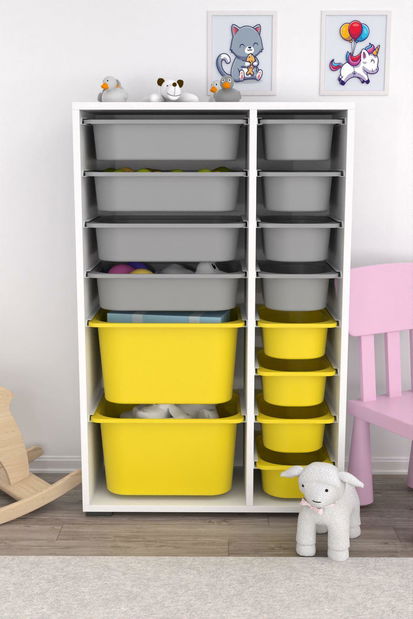 Organizator jucării Dremonka 7 (alb + Gri + galben)