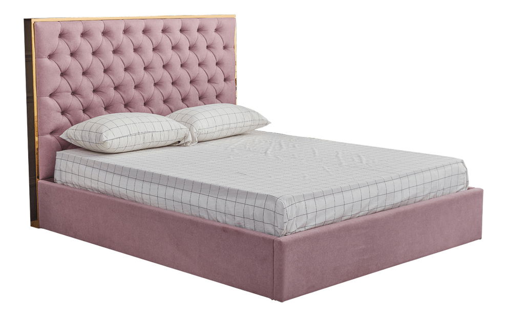 Franciaágy 160 cm Nadina (ágyráccsal) (starorózsaszín)