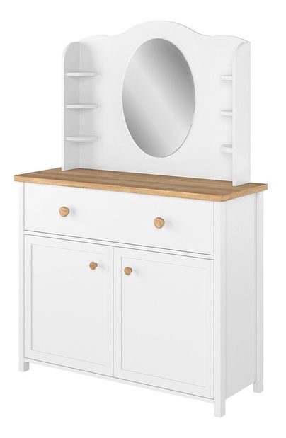 Fésülködőasztal Sukura SR6 (fehér + nash tölgy)