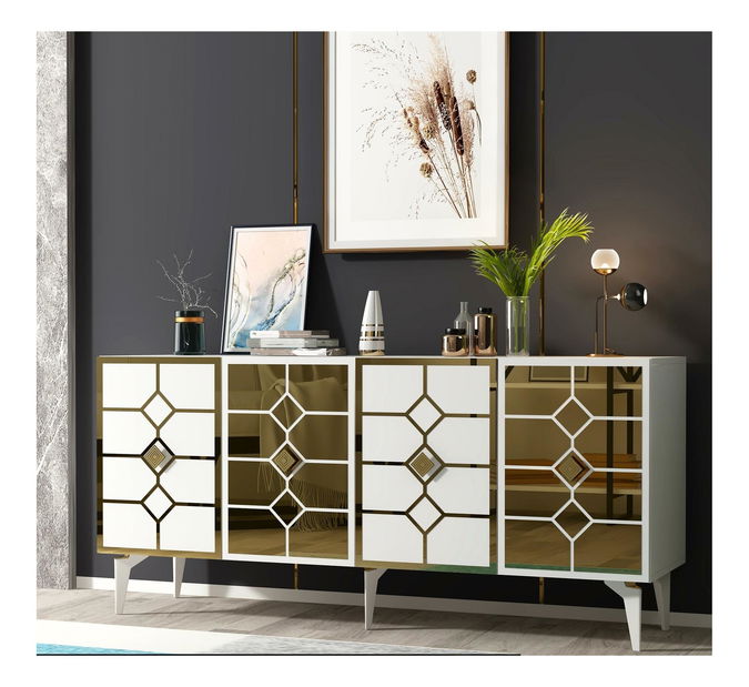 Ormarić Kavesi 1 (bijela + zlatna)