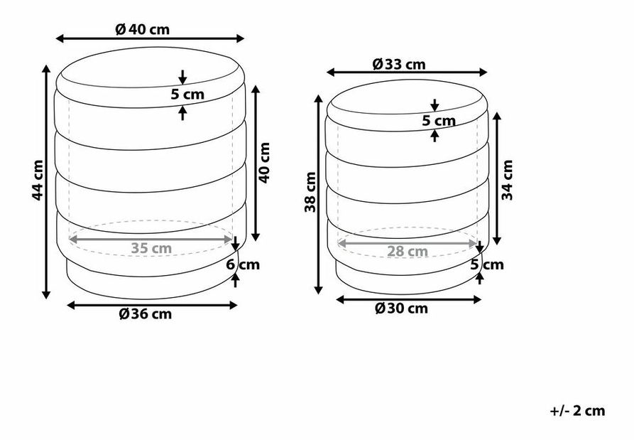 Set 2 ks. taburetiek GARLO (látka) (ružová)