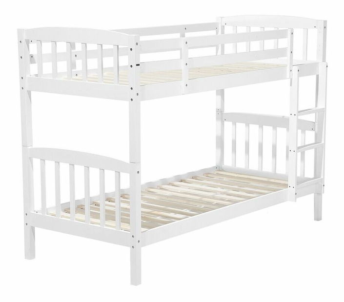 Poschodová posteľ 90 cm REWIND (s roštom) (biela)