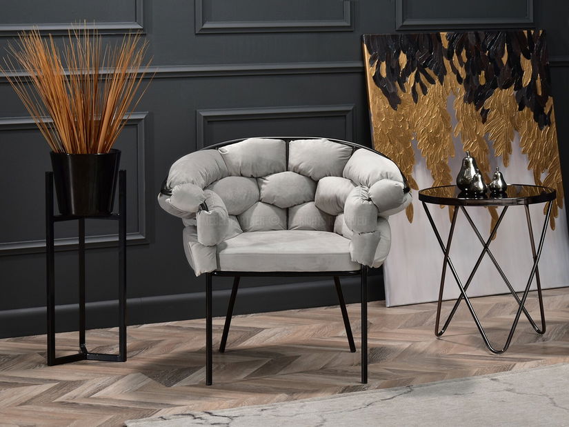 Relax fotel Piplio (szürke + fekete)