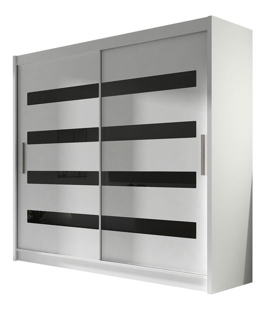 Skriňa London XI (čierny + čierny + biely lacobel) *bazár