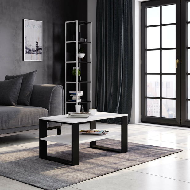 Dohányzóasztal Aislan (fehér + fekete)