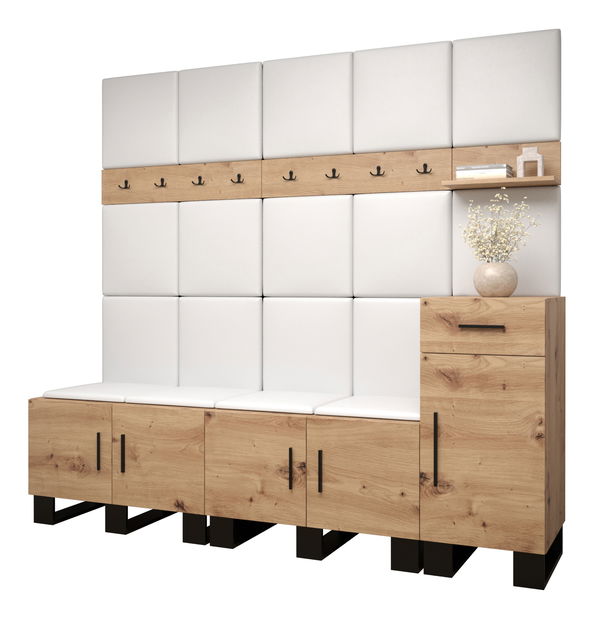 Set mobilier pentru hol Amanda 8 (Stejar artisan + Alb)