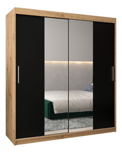 Ormar za garderobu 180 cm Toki 1 (hrast artisan + crna mat)