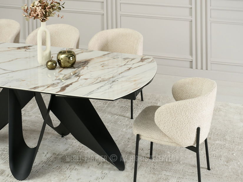 Jedálenský stôl Persi (béžová + čierna)