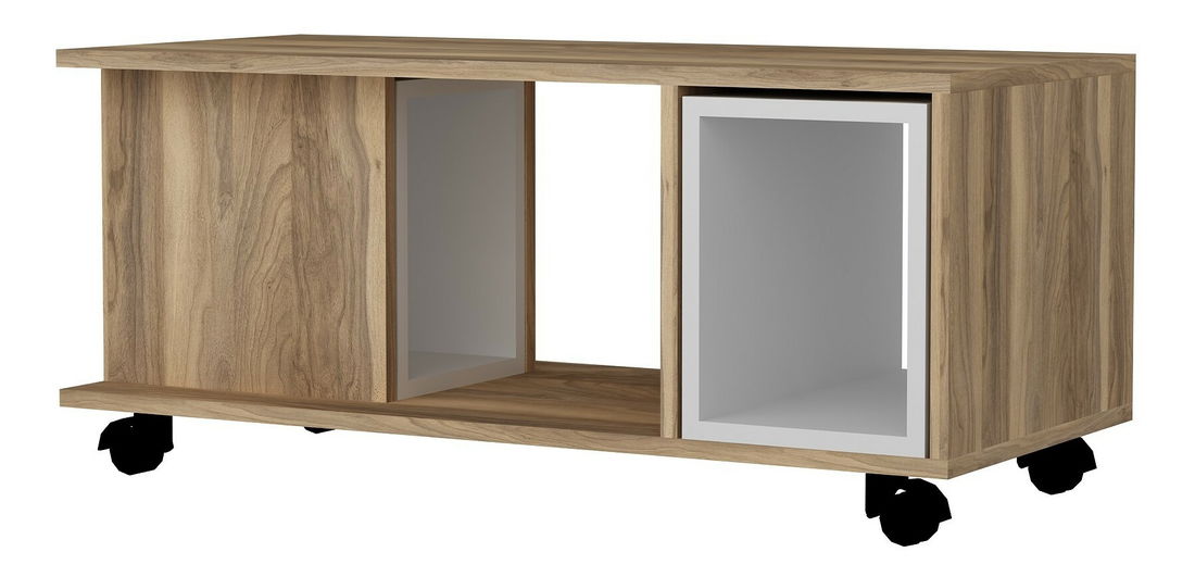 Dohányzóasztal Salma (fehér + dió)