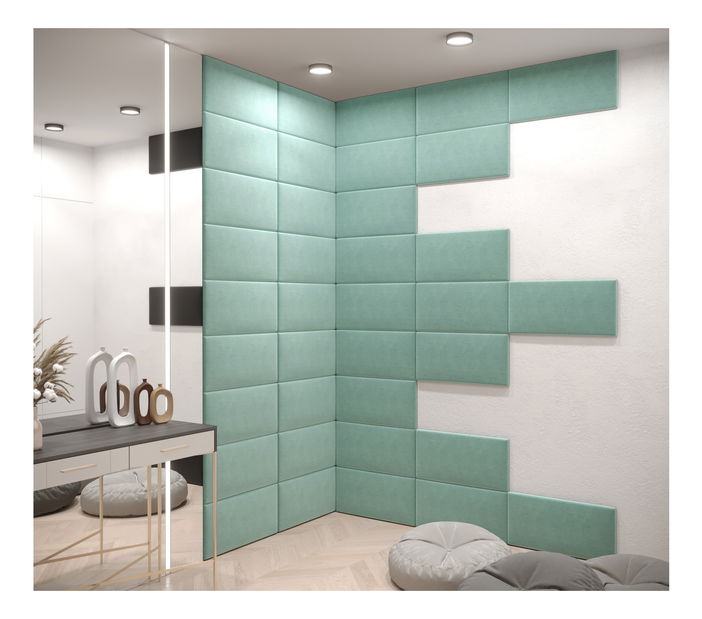 Kárpitozott panel Cubic 60x30 cm (menta)