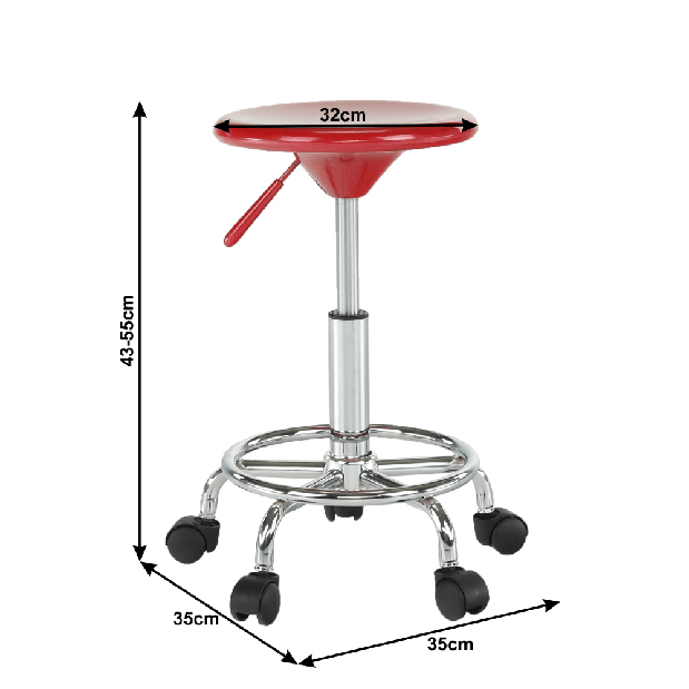 Barová stolička Mabilla 3 (červená)