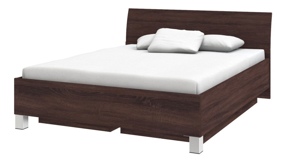 Manželská posteľ 160 cm Decodom Uno Typ P-160 (s roštom) (dub pílený schoko)