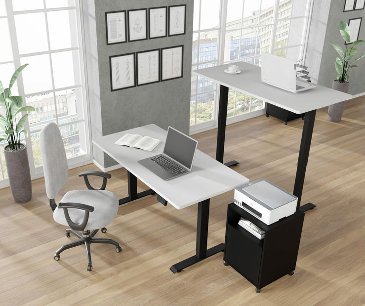Elektrický PC stolík Motiva 120 (biela + čierna)
