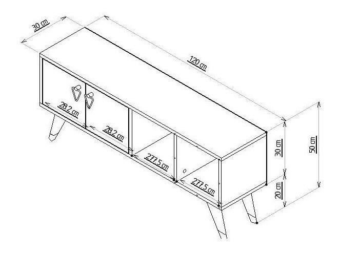 Masă TV/Dulap Bikune (alb) 