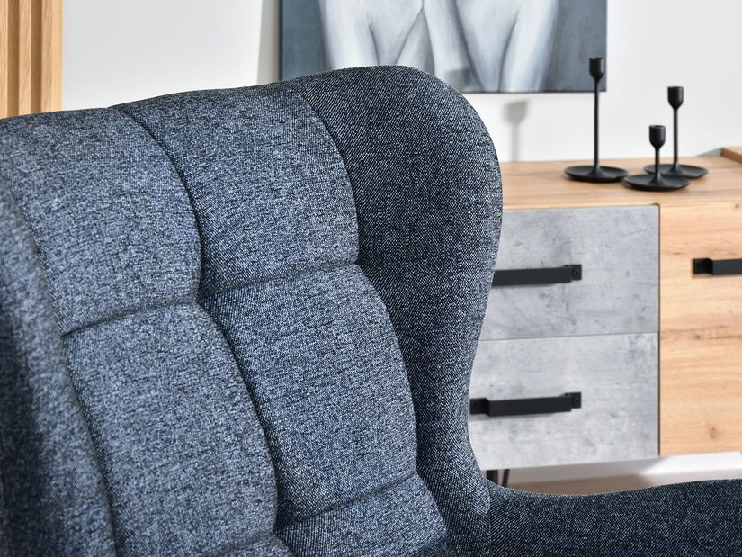 Dizájnos fotel Norweien (szürke + arany)