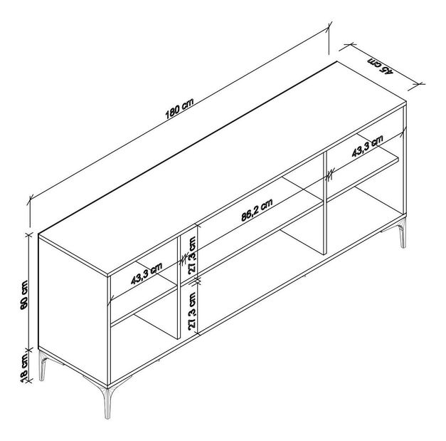 Konzolový stolík Lamele 1 (dub + biela) 