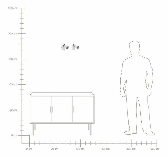 Set 2 ks nástenných svietidiel Briyah (biela)