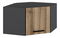 Rohová závesná skrinka Bubose 5 (antracit + dore) 