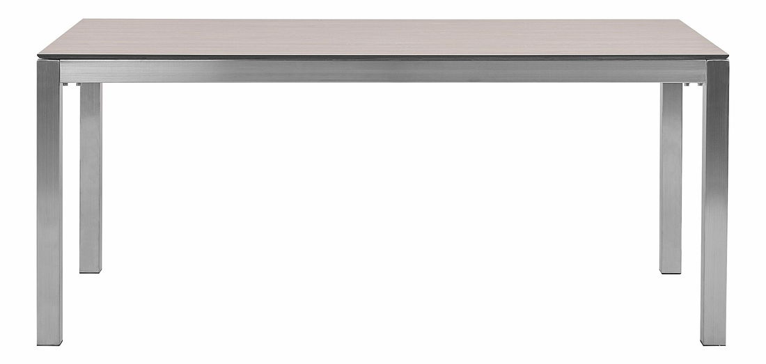 Set pentru grădină GROSSO (Stejar) (laminat HPL) (scaune negre) (pentru 6 persoane)