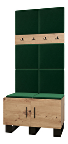 Set mobilier pentru hol Amanda 4 (Stejar artisan + verde)