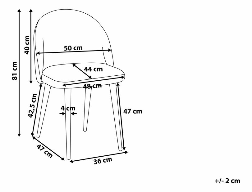 Set blagovaonskih stolica 2 kom. Visla (žuta)
