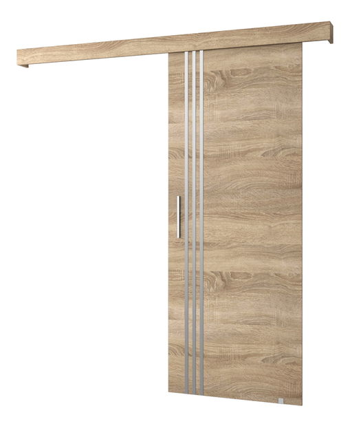 Uși culisante 90 cm Sharlene VI (stejar sonoma + stejar sonoma + argintiu)