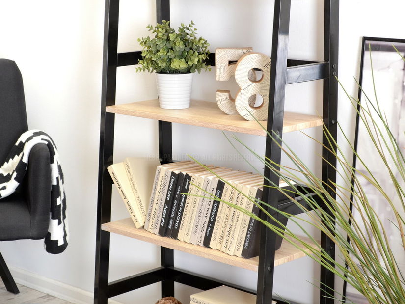 Regál Topaz (tölgy + fekete)