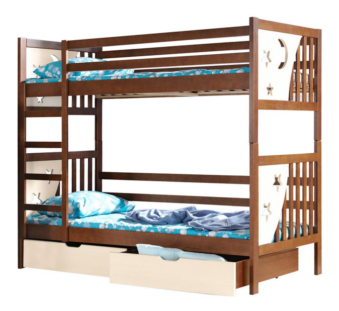 Poschodová posteľ 80 cm Jarim (s roštami a úl. priestorom)