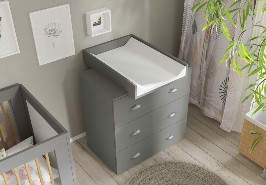 Komoda sa stolom za previjanje Milla (siva)
