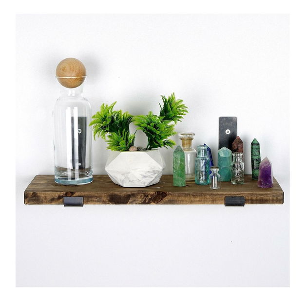 Raft decorativ de perete Dupone 10 (Nuc + negru) 